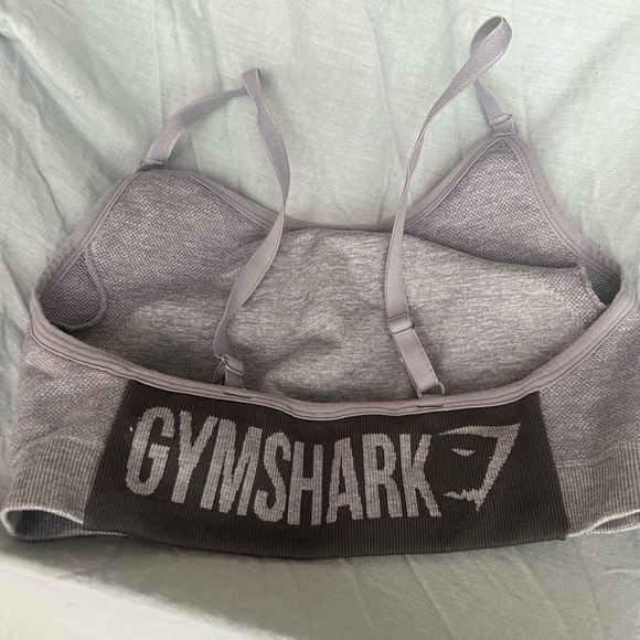 GYMSHARK women’s size small light grey sports bra workout top colorblock - Picture 2 of 7
